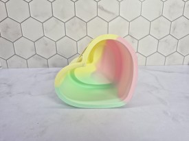 Mini tortera silicona tricolor corazon bordes ondulados